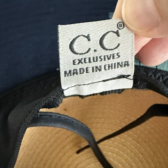 Straw Sun Hat One Size Resortwear Beach Colorful Cotton Print Beach Vacation - Picture 5 of 5